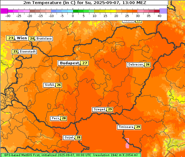 Temperatur, 7. 9. 2025