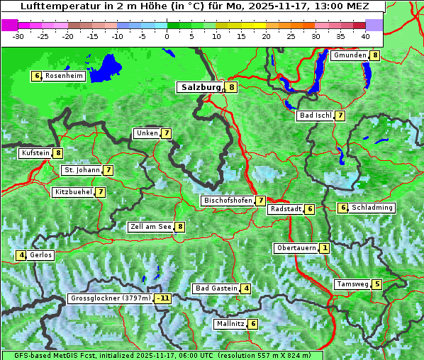 Temperatur, 17. 11. 2025