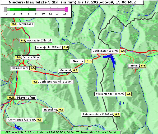 Niederschlag, 9. 5. 2025