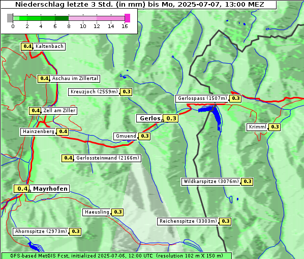 Niederschlag, 7. 7. 2025