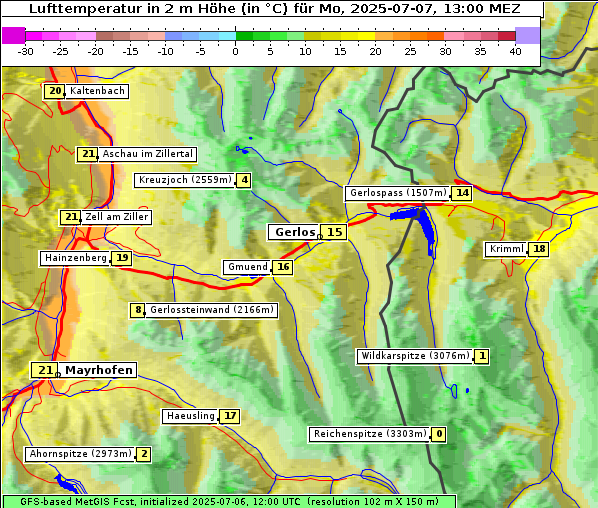 Temperatur, 7. 7. 2025
