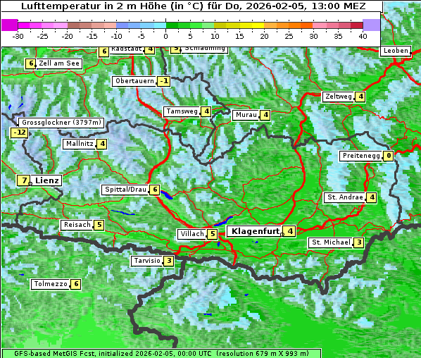 Temperatur, 5. 2. 2026