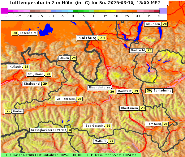 Temperatur, 10. 8. 2025
