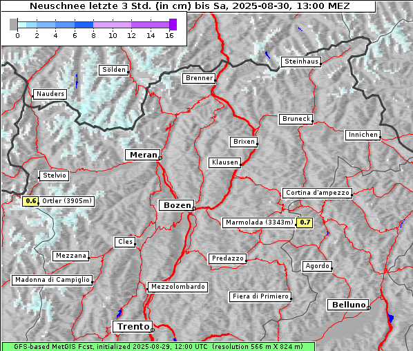Neuschnee, 30. 8. 2025