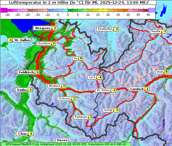 Temperatur, 24. 12. 2025