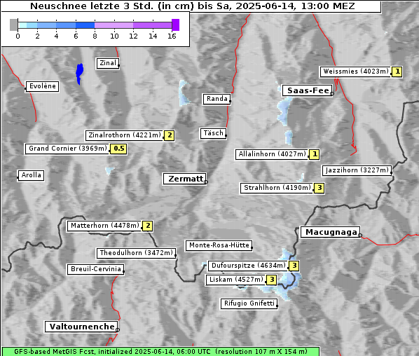 Neuschnee, 14. 6. 2025