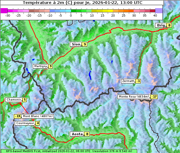 Temperatur, 22. 1. 2026