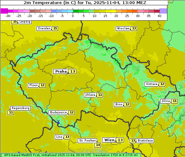 Temperatur, 4. 11. 2025
