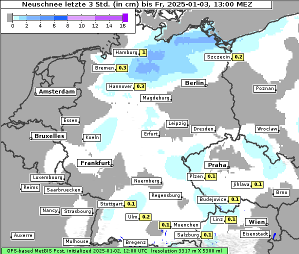 Neuschnee, 3. 1. 2025