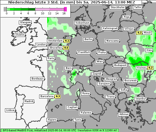 Niederschlag, 14. 6. 2025