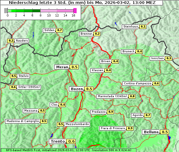 Niederschlag, 2. 3. 2026
