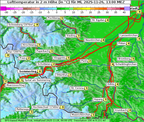 Temperatur, 26. 11. 2025