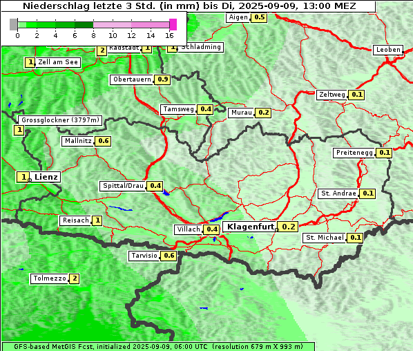 Niederschlag, 9. 9. 2025