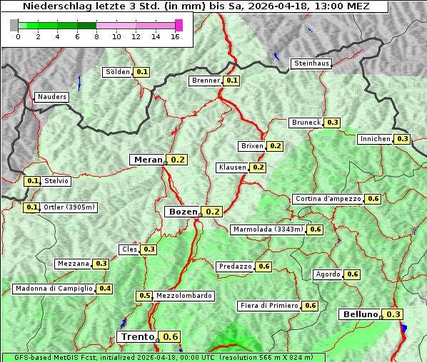 Niederschlag, 18. 4. 2026