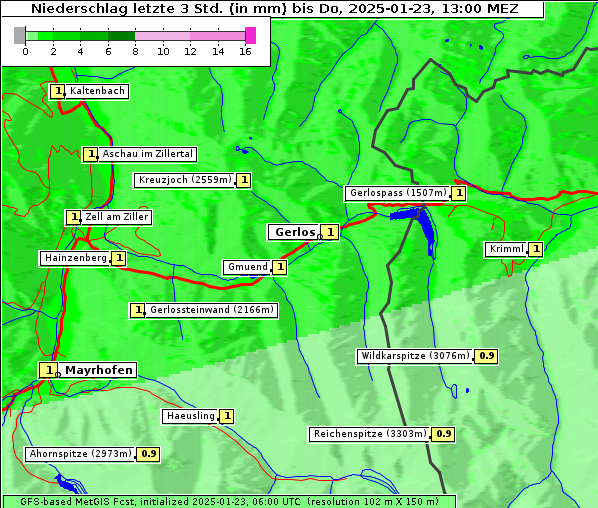 Niederschlag, 23. 1. 2025