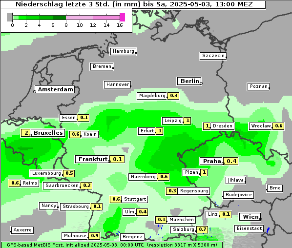 Niederschlag, 3. 5. 2025