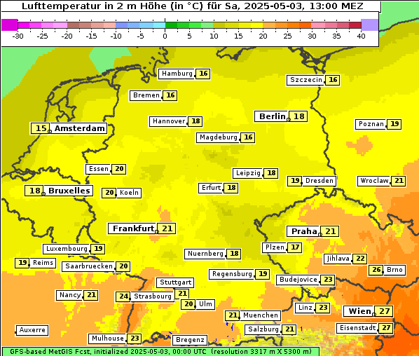 Temperatur, 3. 5. 2025