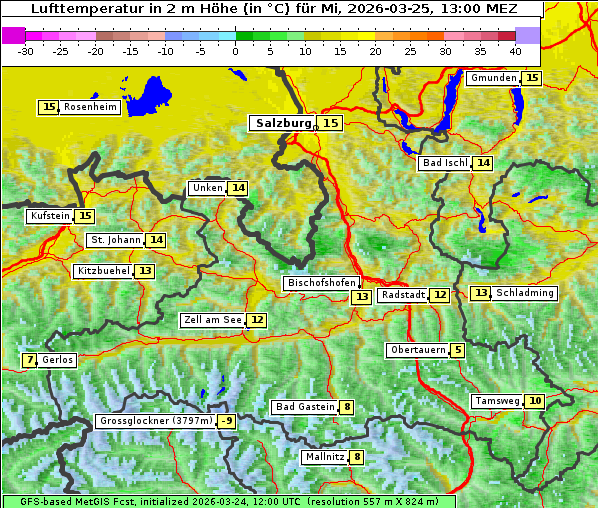 Temperatur, 25. 3. 2026
