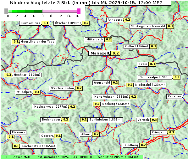 Niederschlag, 15. 10. 2025