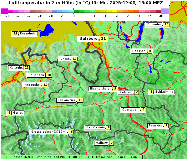 Temperatur, 8. 12. 2025