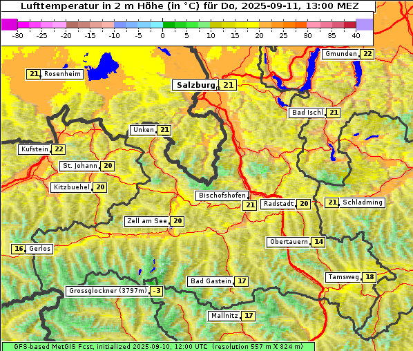 Temperatur, 11. 9. 2025