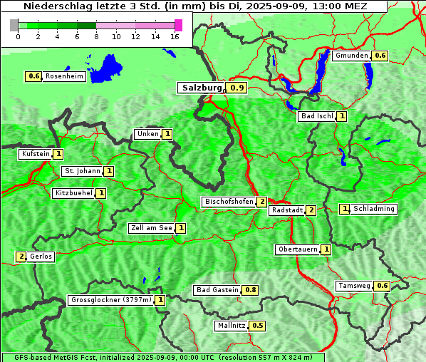 Niederschlag, 9. 9. 2025