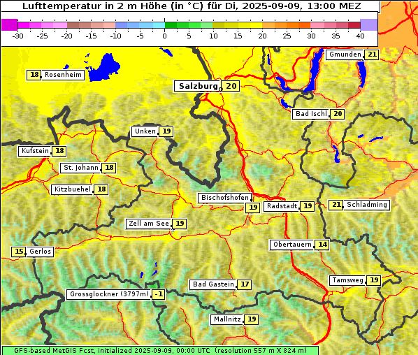 Temperatur, 9. 9. 2025