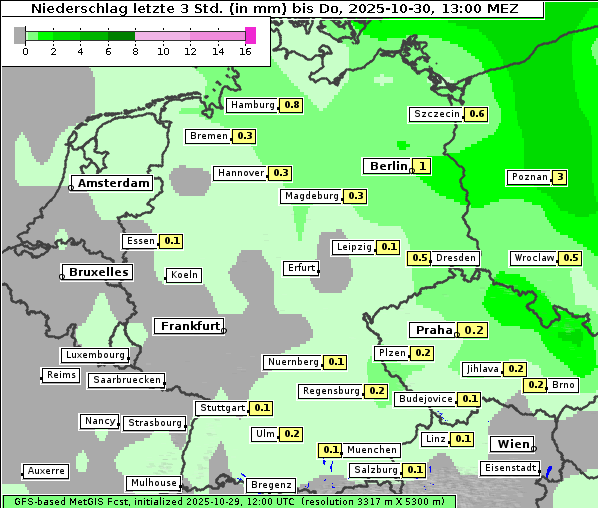 Niederschlag, 30. 10. 2025