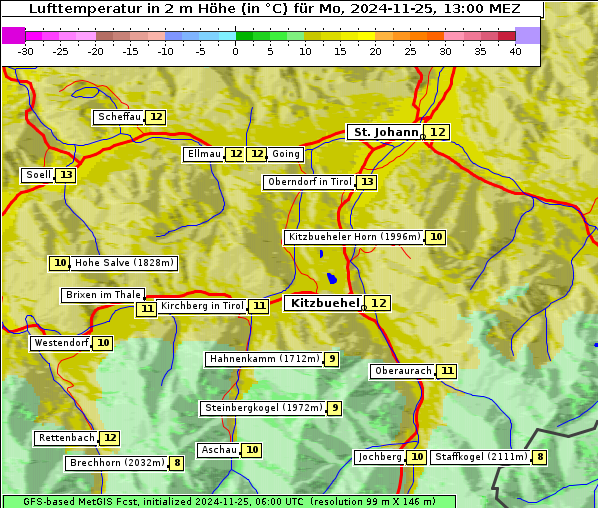 Temperatur, 25. 11. 2024