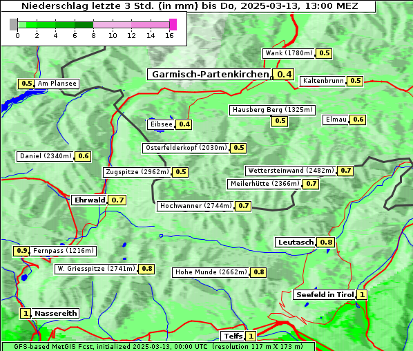 Niederschlag, 13. 3. 2025