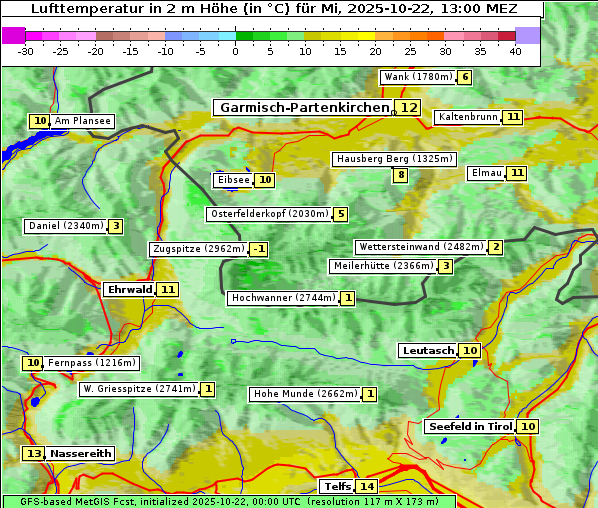 Temperatur, 22. 10. 2025