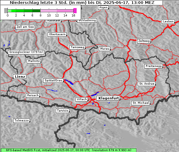 Niederschlag, 17. 6. 2025