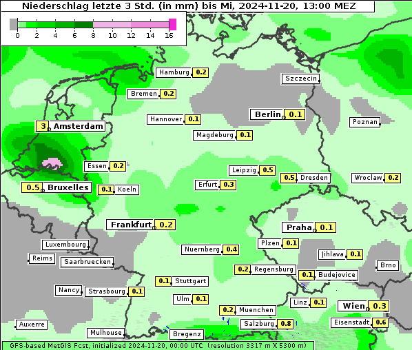 Niederschlag, 20. 11. 2024