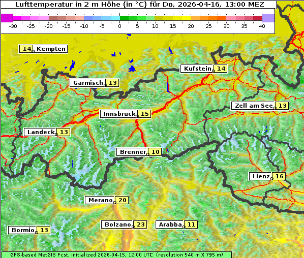 Temperatur, 16. 4. 2026
