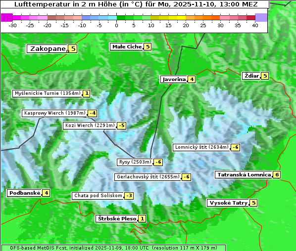 Temperatur, 10. 11. 2025