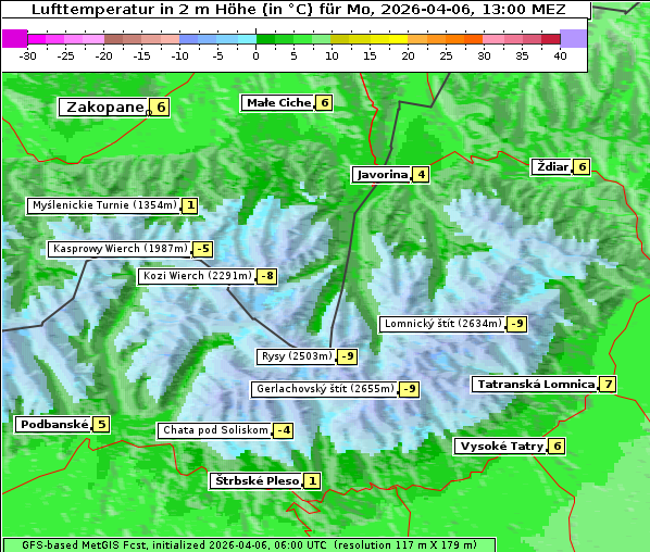 Temperatur, 6. 4. 2026