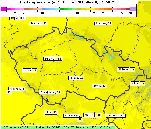 Temperatur, 18. 4. 2026