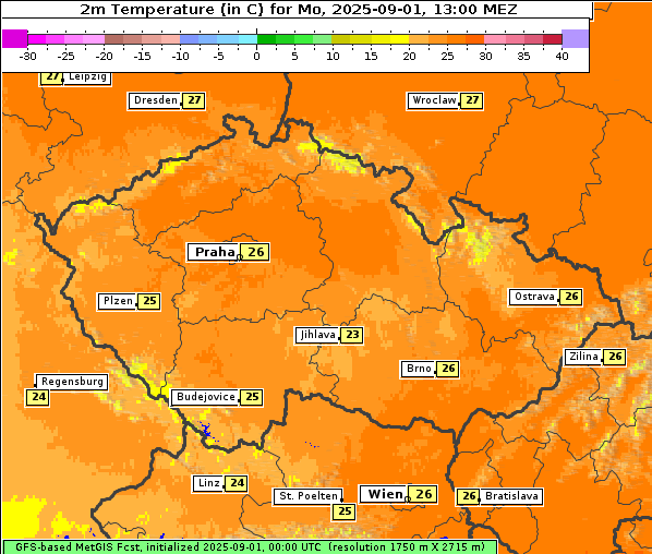 Temperatur, 1. 9. 2025