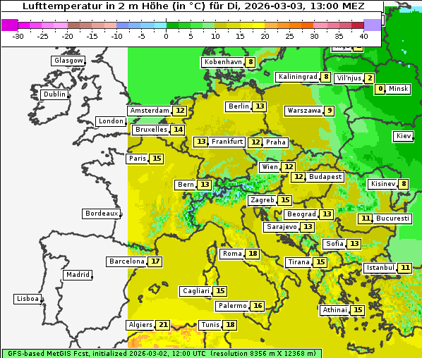 Temperatur, 3. 3. 2026