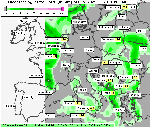 Niederschlag, 23. 11. 2025