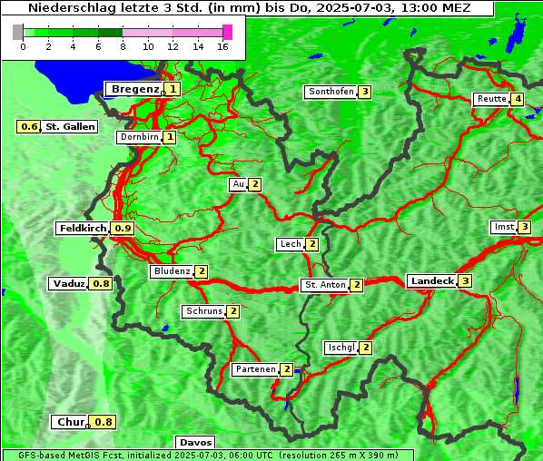 Niederschlag, 3. 7. 2025