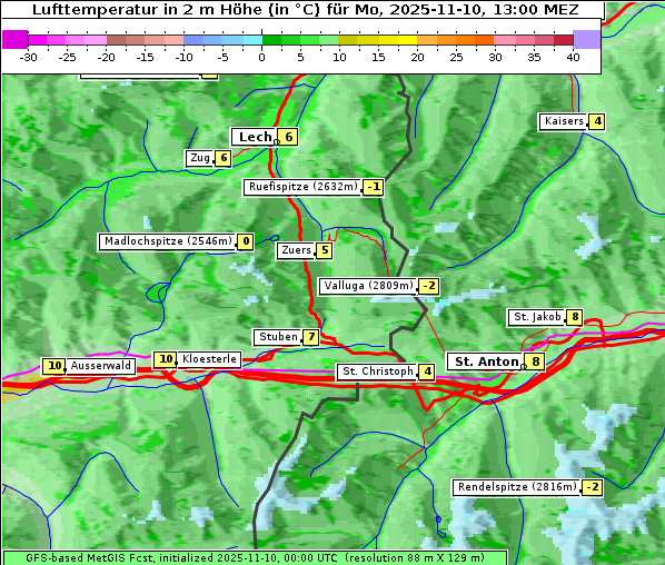 Temperatur, 10. 11. 2025