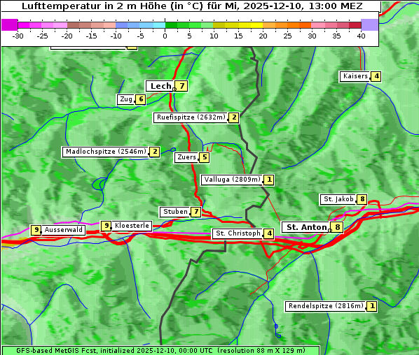 Temperatur, 10. 12. 2025