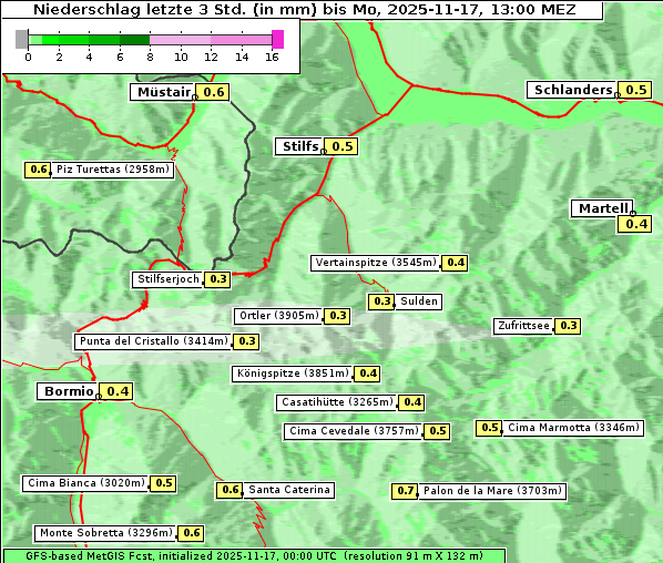 Niederschlag, 17. 11. 2025