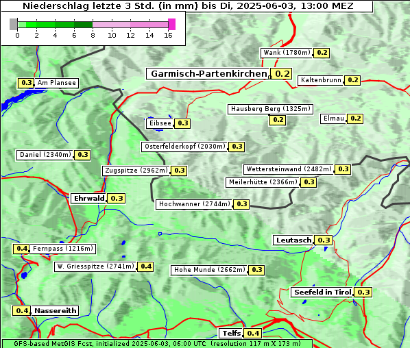 Niederschlag, 3. 6. 2025