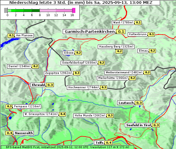 Niederschlag, 13. 9. 2025