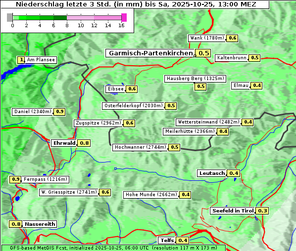 Niederschlag, 25. 10. 2025
