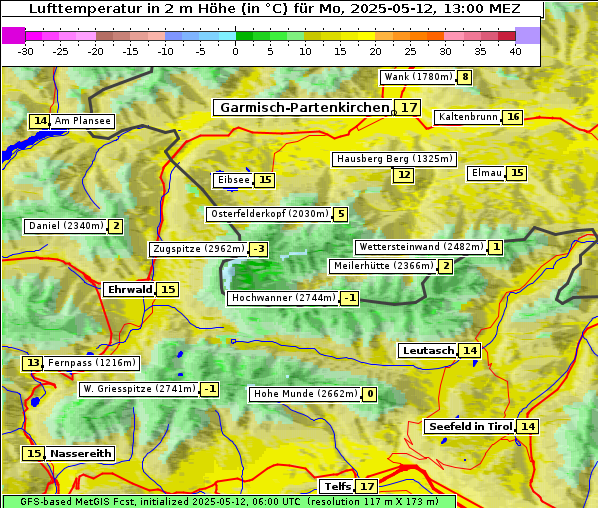 Temperatur, 12. 5. 2025