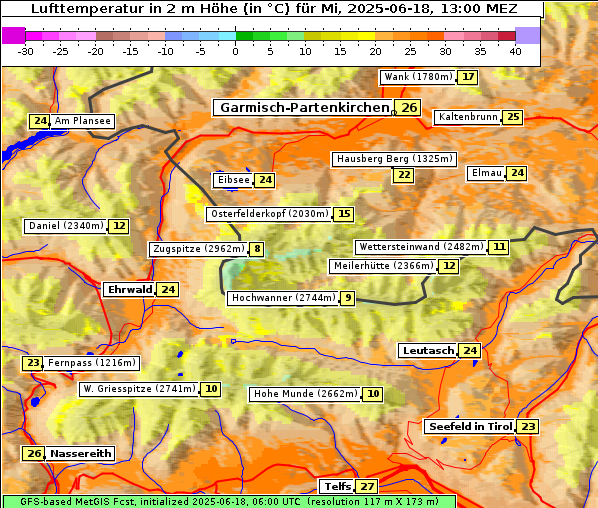 Temperatur, 18. 6. 2025
