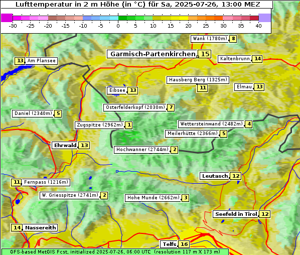 Temperatur, 26. 7. 2025